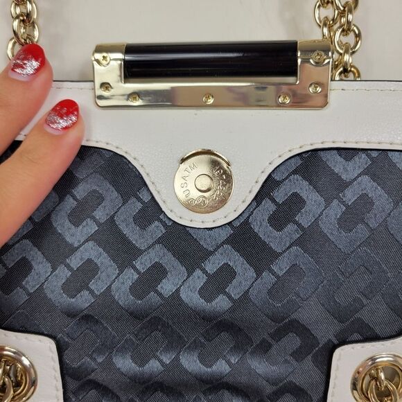 DVF Mini Colorblock Cross Shoulder Bag. Black & White - Picture 5 of 14